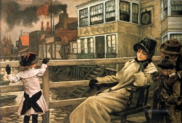 James Tissot Painting - Waiting for the Ferry James Jacques Joseph Tissot